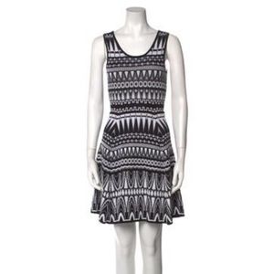 Milly Knit Sleeveless Mini Dress with Copper Colored Exposed Zipper